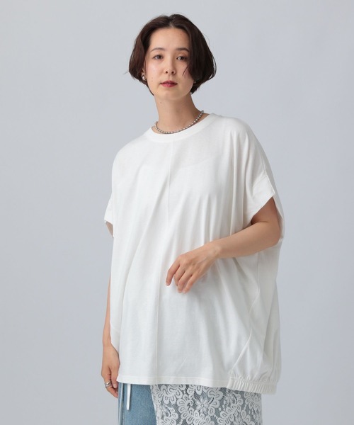 LEPSIM(レプシィム)の「バックギャザーチュニック 497472(チュニック・レディース・オフホワイト/イエロー/ブラック/チャコールグレー・FREE)」の6枚目の写真