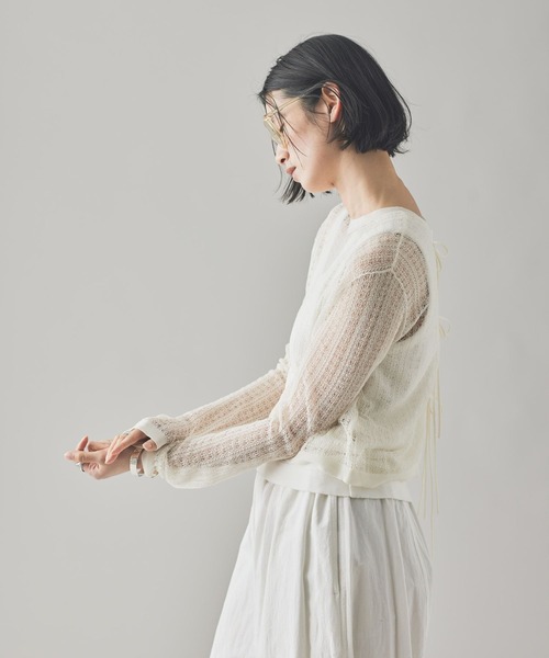 Curensology レースニットプルオーバー美品 Curensology(カレンソロジー)/レース編みニットプルオーバー