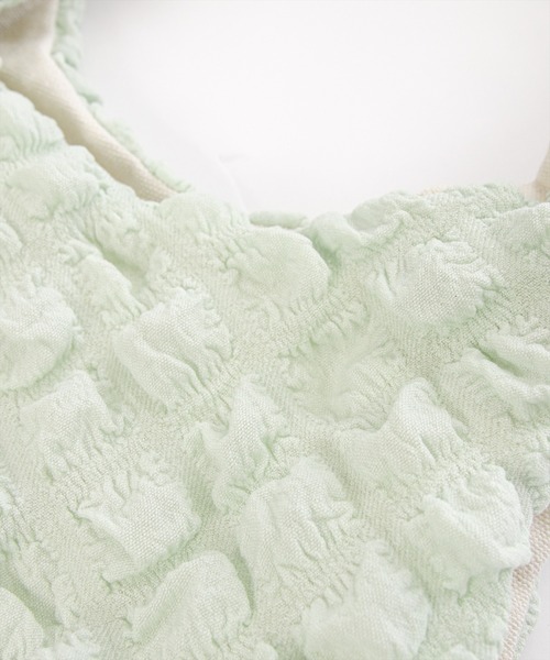 clear（クリア）の「ポップコーントートバッグ［通勤 通学 デイリー 推し活］≪SS新作≫（トートバッグ・レディース・ミント/ブラック/オフホワイト・F）」の6枚目の写真