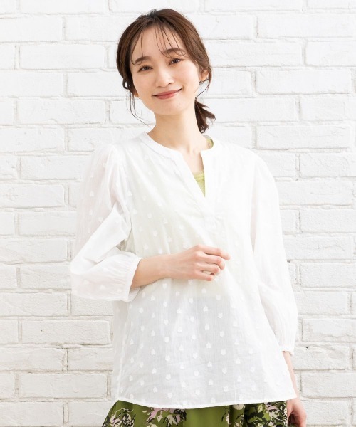 ブラウス シャツ KAFFE ハートジャカードシャツ レディース セール】KAFFE ハートジャカードシャツ（シャツ/ブラウス