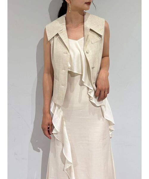 LAGUNAMOON（ラグナムーン）の「ラッフルフリルキャミワンピース（ワンピース・レディース・チャコールグレー/アイボリー/ミント・MEDIUM/SMALL）」の17枚目の写真