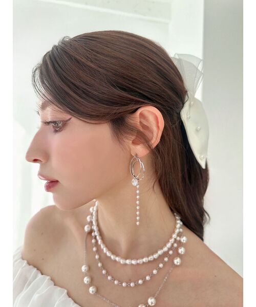 RESEXXY(リゼクシー)の「ポイントビジューフープピアス(ピアス(両耳用)・レディース・シルバー/ゴールド・FREE)」の12枚目の写真