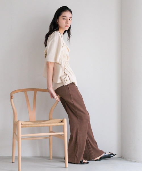 LOWRYS FARM（ローリーズファーム）の「フリルビスチェセットＴＥＥ　571415（Tシャツ/カットソー・レディース・アイボリー/ブラウン/ネイビー/ブラック・FREE）」の7枚目の写真