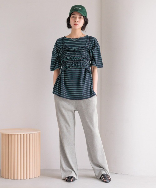 LOWRYS FARM（ローリーズファーム）の「フリルビスチェセットＴＥＥ　571415（Tシャツ/カットソー・レディース・アイボリー/ブラウン/ネイビー/ブラック・FREE）」の18枚目の写真