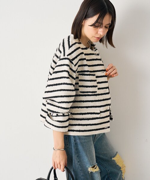 LOUNGEDRESS（ラウンジドレス）の「ツイードジャケット（ノーカラージャケット・レディース・ブラック/オフホワイト・FREE）」の21枚目の写真