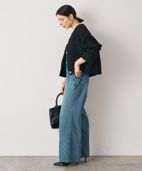 LOUNGEDRESS（ラウンジドレス）の「ツイードジャケット（ノーカラージャケット・レディース・ブラック/オフホワイト・FREE）」の11枚目の写真