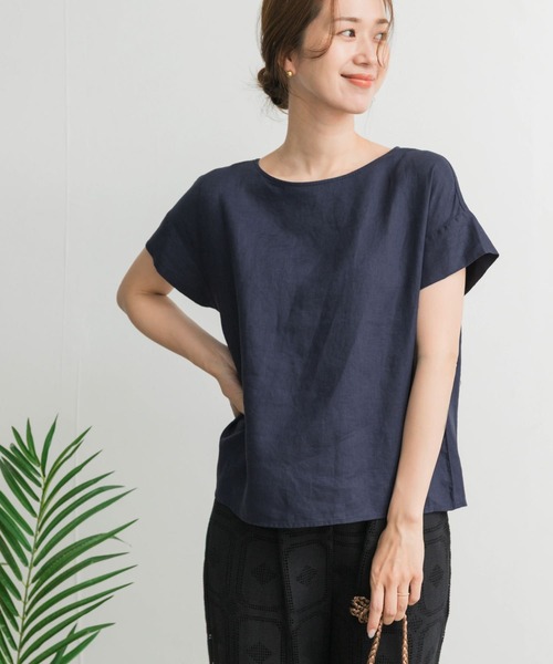 URBAN RESEARCH DOORS（アーバンリサーチドアーズ）の「リネンバックタックブラウス（シャツ/ブラウス・レディース・オフホワイト/パープル系その他/マスタード/ネイビー・MEDIUM）」の10枚目の写真