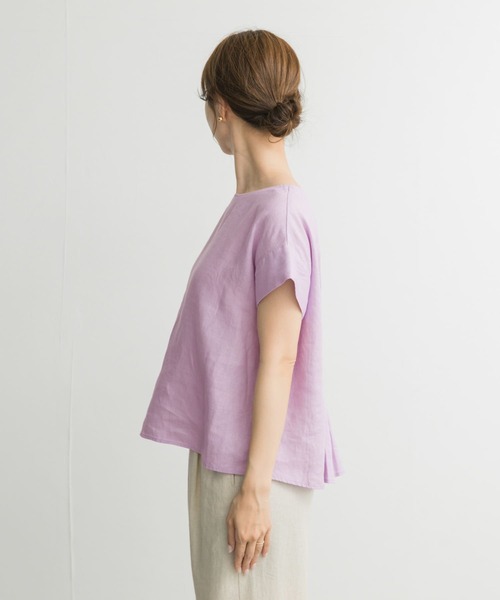 URBAN RESEARCH DOORS（アーバンリサーチドアーズ）の「リネンバックタックブラウス（シャツ/ブラウス・レディース・オフホワイト/パープル系その他/マスタード/ネイビー・MEDIUM）」の14枚目の写真