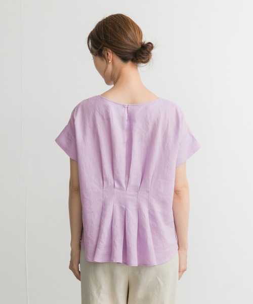 URBAN RESEARCH DOORS（アーバンリサーチドアーズ）の「リネンバックタックブラウス（シャツ/ブラウス・レディース・オフホワイト/パープル系その他/マスタード/ネイビー・MEDIUM）」の15枚目の写真