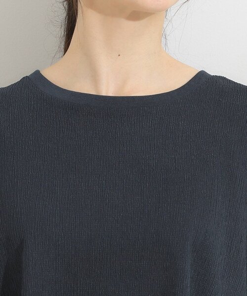 SHOO・LA・RUE(シューラルー)の「【S-LL/洗える/体型カバー/5分袖】涼しくきれいに決まる Aライントップス(Tシャツ/カットソー・レディース・ネイビー/ライトブルー/オフホワイト・03/02/01/04)」の19枚目の写真
