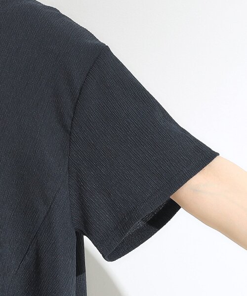SHOO・LA・RUE(シューラルー)の「【S-LL/洗える/体型カバー/5分袖】涼しくきれいに決まる Aライントップス(Tシャツ/カットソー・レディース・ネイビー/ライトブルー/オフホワイト・03/02/01/04)」の20枚目の写真