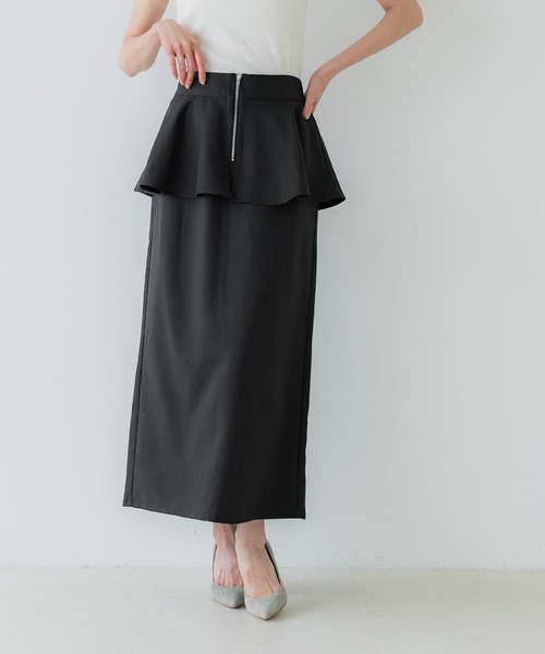 マメ 2020年ペプラムスカート マメ 2020年ペプラムスカート Embroidery Lace High-Waisted