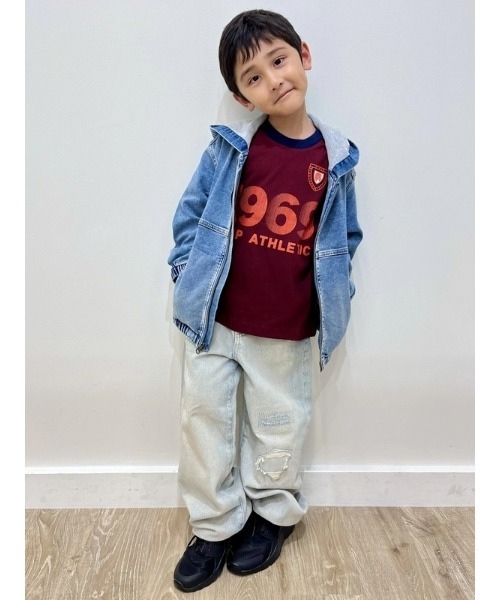 GAP（ギャップ）の「ウルトラソフトデニム フード付きジャケット (キッズ)（その他アウター・キッズ・ライトインディゴブルー・110cm/120cm/130cm/140cm/150cm/160cm）」の8枚目の写真