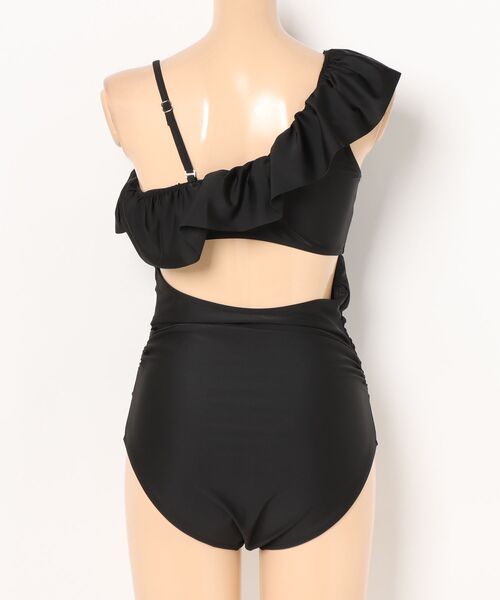 セール】【SETUP7】アシンメトリーショルダーフリル水着 スイムウェア
