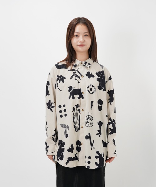 Common Noun(コモン ナウン)の「“CAT”&“DOG” Kana Akiyama コーデュロイシャツ(シャツ/ブラウス・レディース・マルチ・M/L)」の1枚目の写真