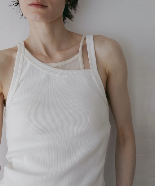 タンクトップ ノースリーブ MANOF SHEER LAYERED TANK レディース SHEER LAYERED TANK TOP（タンクトップ）｜MANOF（マノフ）の