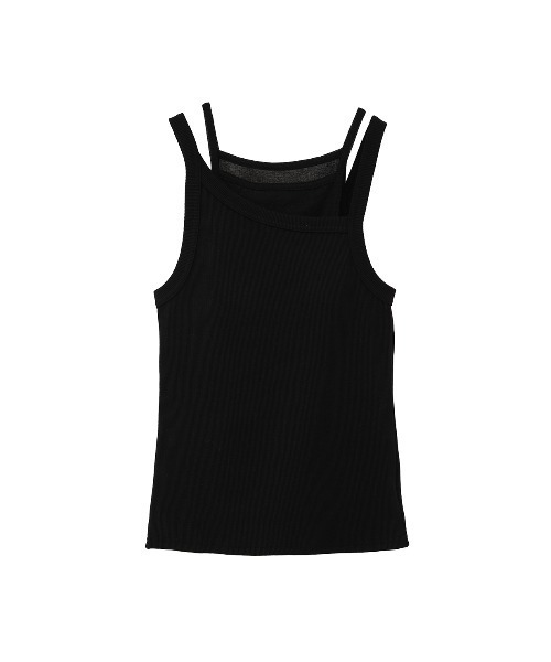 MANOF(マノフ)の「SHEER LAYERED TANK TOP(タンクトップ・レディース・ホワイト/ブラック・S/M)」の15枚目の写真