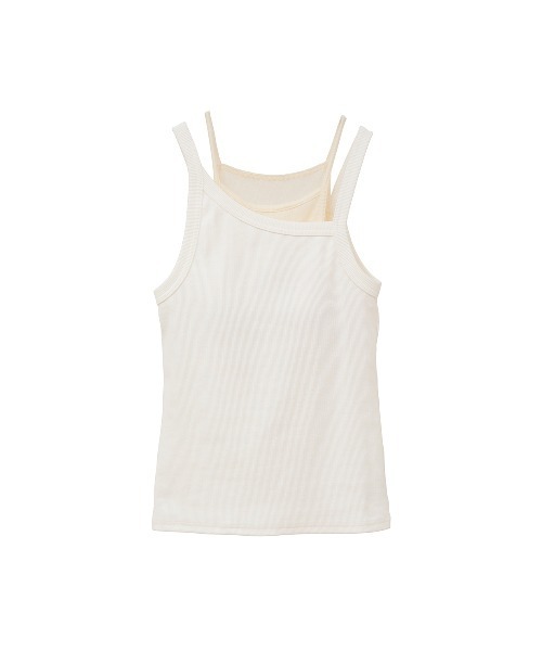 MANOF(マノフ)の「SHEER LAYERED TANK TOP(タンクトップ・レディース・ホワイト/ブラック・S/M)」の21枚目の写真
