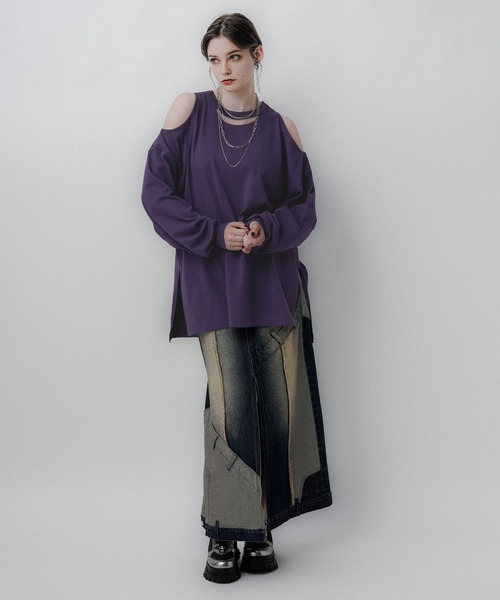 HARE（ハレ）の「カットアウトビッグTシャツ(HARE)（Tシャツ/カットソー・レディース・ブラック/パープル・FREE）」の10枚目の写真