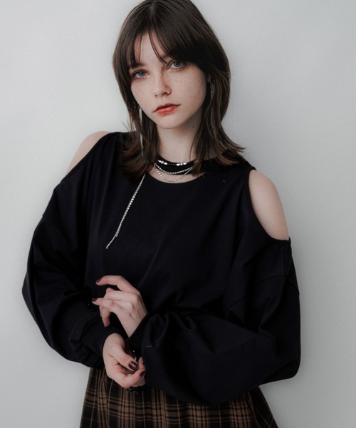 HARE（ハレ）の「カットアウトビッグTシャツ(HARE)（Tシャツ/カットソー・レディース・ブラック/パープル・FREE）」の14枚目の写真