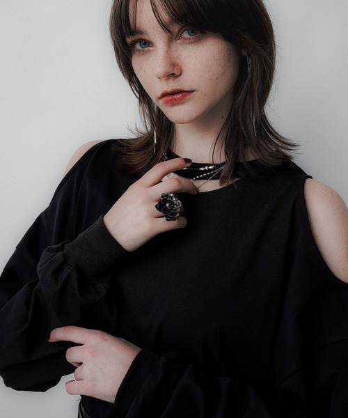 HARE（ハレ）の「カットアウトビッグTシャツ(HARE)（Tシャツ/カットソー・レディース・ブラック/パープル・FREE）」の15枚目の写真