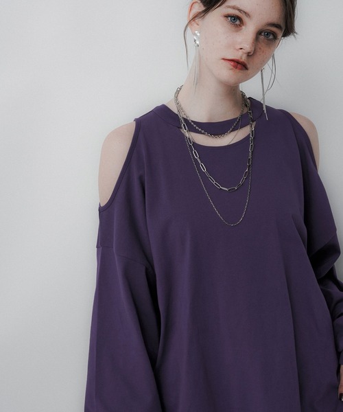 HARE（ハレ）の「カットアウトビッグTシャツ(HARE)（Tシャツ/カットソー・レディース・ブラック/パープル・FREE）」の16枚目の写真