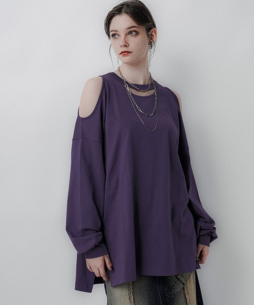 HARE（ハレ）の「カットアウトビッグTシャツ(HARE)（Tシャツ/カットソー・レディース・ブラック/パープル・FREE）」の18枚目の写真