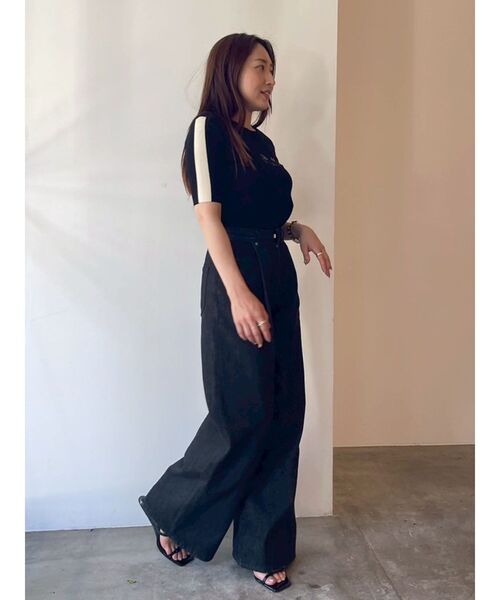 LAGUNAMOON（ラグナムーン）の「LAGUNA CATラインニットプルオーバー（ニット/セーター・レディース・ブラック/アイボリー・FREE）」の9枚目の写真