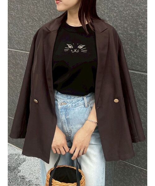 LAGUNAMOON（ラグナムーン）の「LAGUNA CATラインニットプルオーバー（ニット/セーター・レディース・ブラック/アイボリー・FREE）」の13枚目の写真