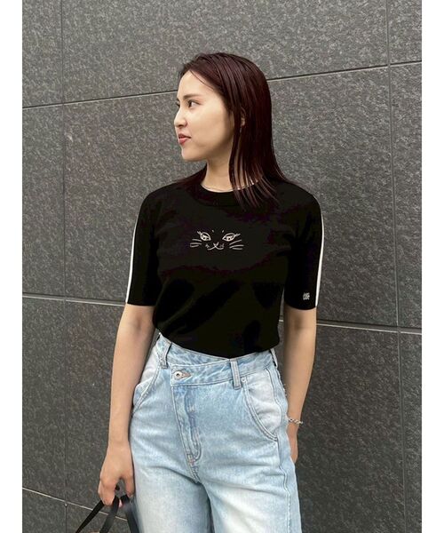 LAGUNAMOON（ラグナムーン）の「LAGUNA CATラインニットプルオーバー（ニット/セーター・レディース・ブラック/アイボリー・FREE）」の15枚目の写真