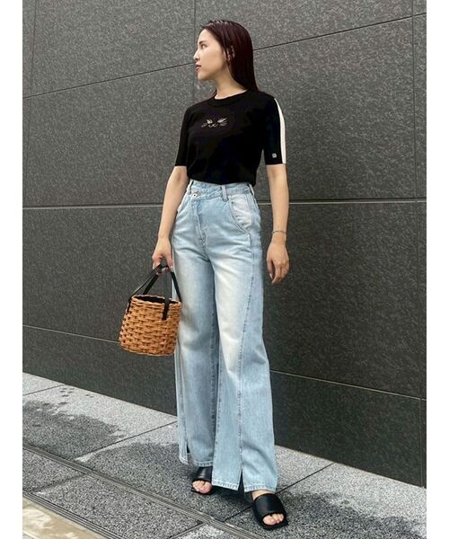 LAGUNAMOON（ラグナムーン）の「LAGUNA CATラインニットプルオーバー（ニット/セーター・レディース・ブラック/アイボリー・FREE）」の18枚目の写真