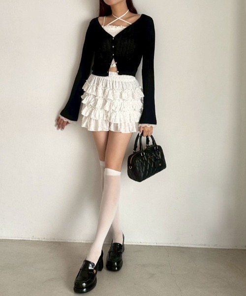 OLIVE des OLIVE(オリーブデオリーブ)の「ラメシアカーデ(カーディガン/ボレロ・レディース・ブラック/サックスブルー/グレー/オフホワイト・FREE)」の16枚目の写真