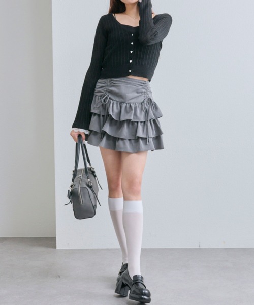 OLIVE des OLIVE(オリーブデオリーブ)の「ラメシアカーデ(カーディガン/ボレロ・レディース・ブラック/サックスブルー/グレー/オフホワイト・FREE)」の22枚目の写真