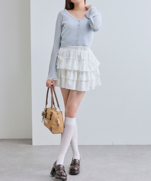 OLIVE des OLIVE(オリーブデオリーブ)の「ラメシアカーデ(カーディガン/ボレロ・レディース・ブラック/サックスブルー/グレー/オフホワイト・FREE)」の8枚目の写真