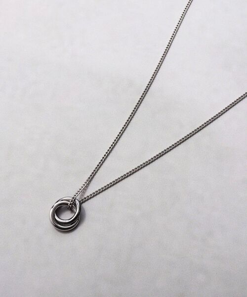 tk.TAKEO KIKUCHI(ティーケータケオキクチ)の「ダブルリングネックレス(ネックレス・メンズ・ブラック系4/シルバー/シルバー系5/ブラック系5/シルバー系/シルバー系4・00)」の3枚目の写真