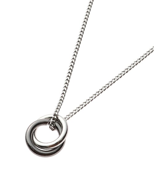 tk.TAKEO KIKUCHI(ティーケータケオキクチ)の「ダブルリングネックレス(ネックレス・メンズ・ブラック系4/シルバー/シルバー系5/ブラック系5/シルバー系/シルバー系4・00)」の12枚目の写真