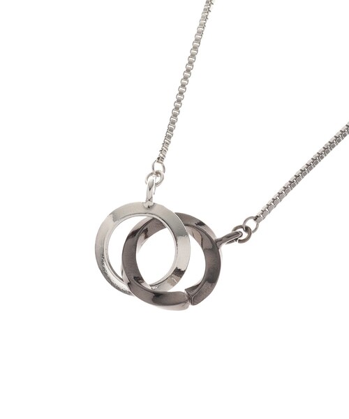 tk.TAKEO KIKUCHI(ティーケータケオキクチ)の「ダブルリングネックレス(ネックレス・メンズ・ブラック系4/シルバー/シルバー系5/ブラック系5/シルバー系/シルバー系4・00)」の15枚目の写真