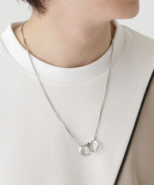 tk.TAKEO KIKUCHI(ティーケータケオキクチ)の「ダブルリングネックレス(ネックレス・メンズ・ブラック系4/シルバー/シルバー系5/ブラック系5/シルバー系/シルバー系4・00)」の18枚目の写真