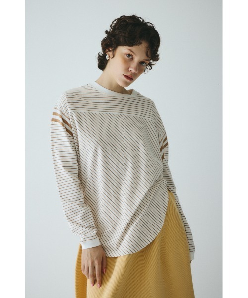 セール】Design border tops デザインボーダートップス（Tシャツ