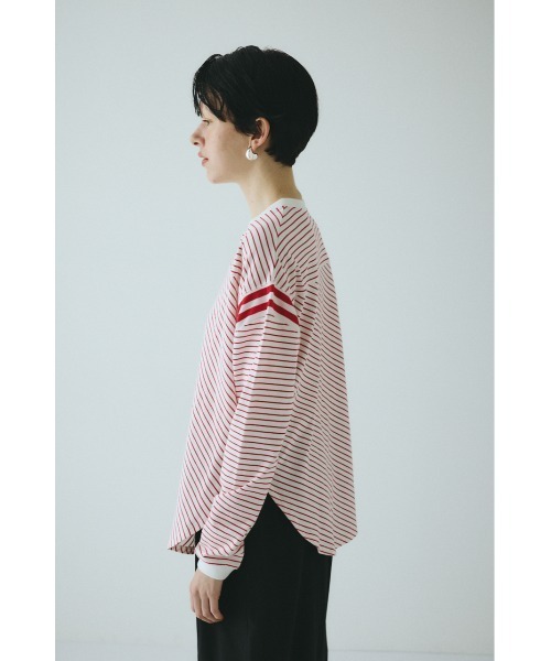 セール】Design border tops デザインボーダートップス（Tシャツ