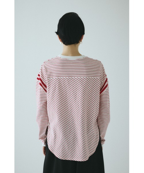 HeRIN.CYE(ヘリンドットサイ)の「Design border tops デザインボーダートップス(Tシャツ/カットソー・レディース・ブルー/レッド/ベージュ・FREE)」の4枚目の写真