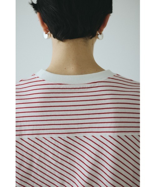 セール】Design border tops デザインボーダートップス（Tシャツ