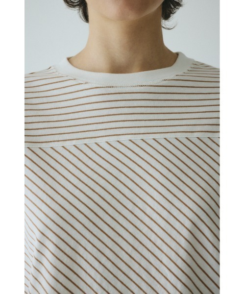 セール】Design border tops デザインボーダートップス（Tシャツ