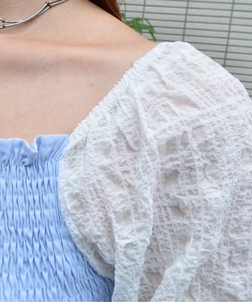 &soiree(アンドソワレ)の「【&soiree】シャーリングリボンワンピース(ワンピース・レディース・サックスブルー・MEDIUM)」の11枚目の写真