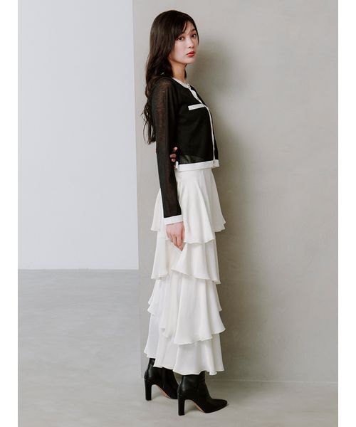 SNIDEL（スナイデル）の「Sustainableメタルボタンシアーカーディガン（カーディガン/ボレロ・レディース・アイボリー/カーキ/マルチ/ピンク・F）」の18枚目の写真