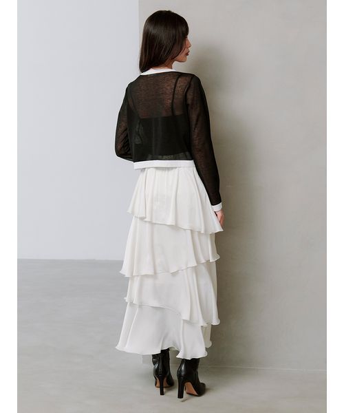 SNIDEL（スナイデル）の「Sustainableメタルボタンシアーカーディガン（カーディガン/ボレロ・レディース・アイボリー/カーキ/マルチ/ピンク・F）」の19枚目の写真