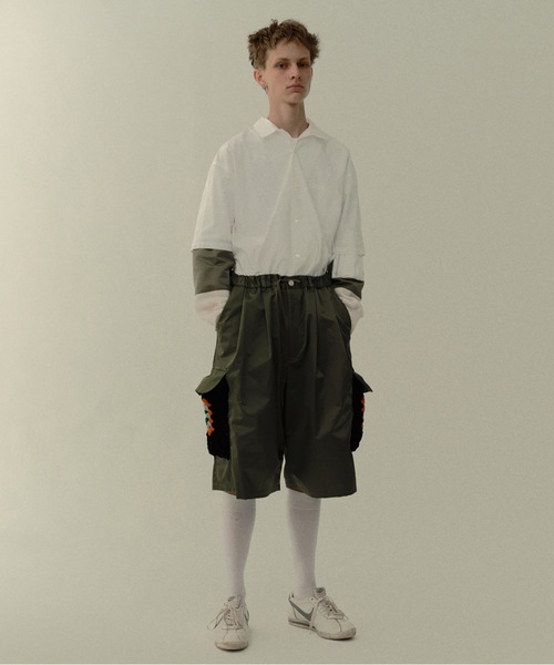 DISCOVERED(ディスカバード)の「KAJIF NYLON CROCHET POCKET CARGO SHORTS(カーゴパンツ・メンズ・ブラック/カーキ・1/3)」の3枚目の写真