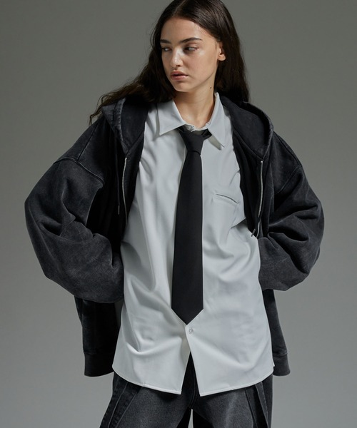 cussil(クシル)の「【cussil/クシル】ヴィンテージヘビーウェイトクラッシュダブルジップパーカー(パーカー・メンズ・グレー/ブラック/ブラック系/ブラウン・S/XS/L/M)」の9枚目の写真