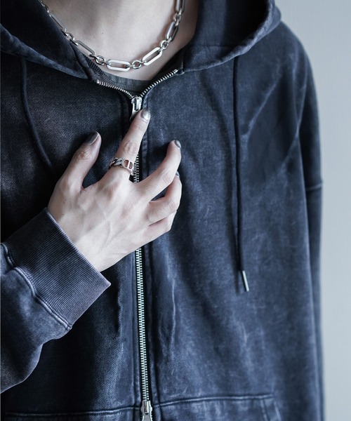 cussil(クシル)の「【cussil/クシル】ヴィンテージヘビーウェイトクラッシュダブルジップパーカー(パーカー・メンズ・グレー/ブラック/ブラック系/ブラウン・S/XS/L/M)」の22枚目の写真