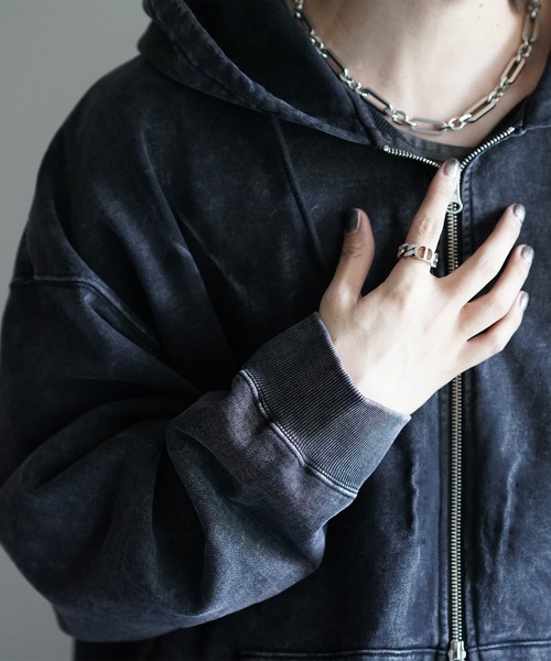 cussil(クシル)の「【cussil/クシル】ヴィンテージヘビーウェイトクラッシュダブルジップパーカー(パーカー・メンズ・グレー/ブラック/ブラック系/ブラウン・S/XS/L/M)」の21枚目の写真